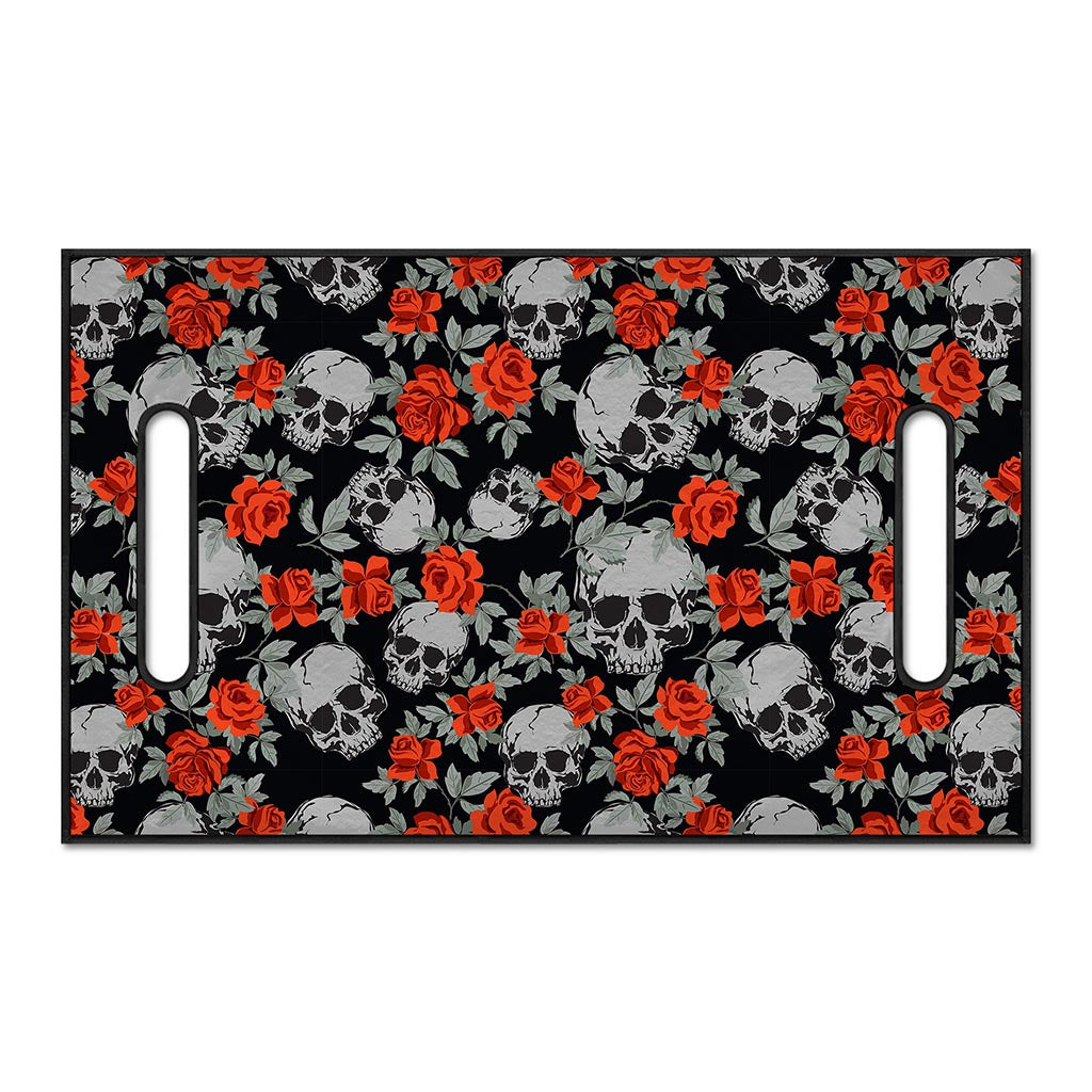 Red Rose Grey Skull Pattern Print Golf Cart Seat Cover