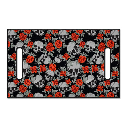 Red Rose Grey Skull Pattern Print Golf Cart Seat Cover