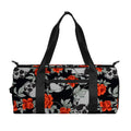 Red Rose Grey Skull Pattern Print Gym Bag