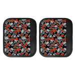 Red Rose Grey Skull Pattern Print Handle Covers