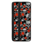 Red Rose Grey Skull Pattern Print Refrigerator Handle Covers