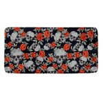 Red Rose Grey Skull Pattern Print Towel