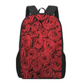 Red Rose Print 17 Inch Backpack