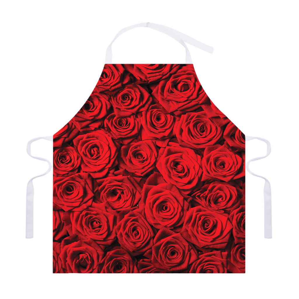 Red Rose Print Adjustable Apron