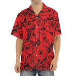 Red Rose Print Aloha Shirt