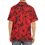 Red Rose Print Aloha Shirt