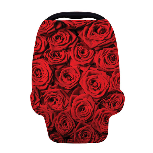 Red Rose Print Baby Seat Cover