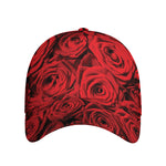 Red Rose Print Baseball Cap