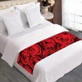 Red Rose Print Bed Runner