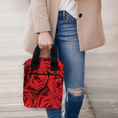 Red Rose Print Bible Tote Bag