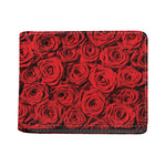 Red Rose Print Bifold Wallet