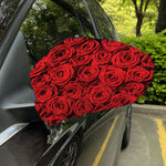 Red Rose Print Car Side Mirror Covers