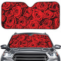 Red Rose Print Car Windshield Sun Shade