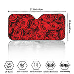 Red Rose Print Car Windshield Sun Shade
