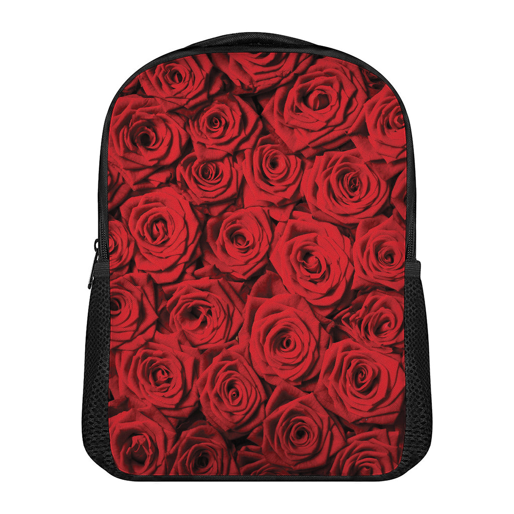 Red Rose Print Casual Backpack