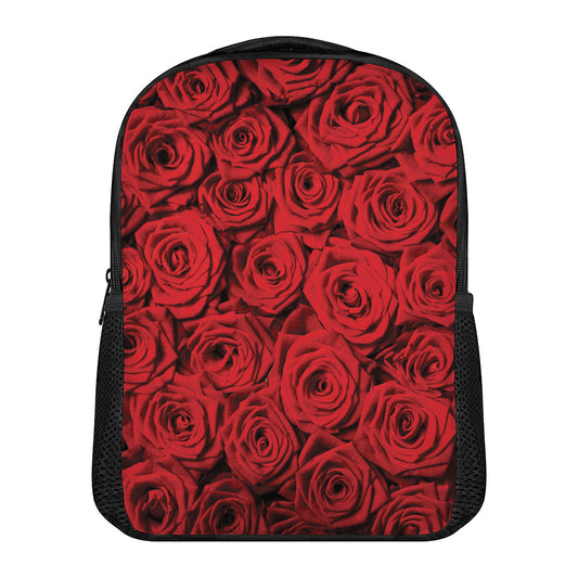 Red Rose Print Casual Backpack