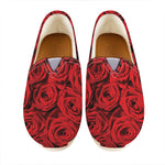 Red Rose Print Casual Shoes