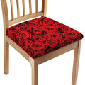 Red Rose Print Chair Cushion Cover