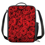 Red Rose Print Crossbody Lunch Bag