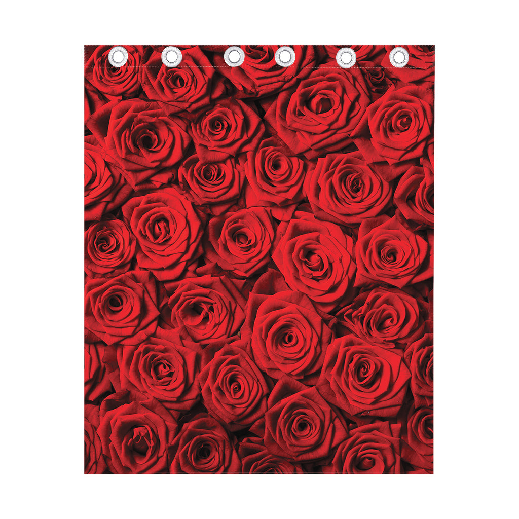 Red Rose Print Curtain