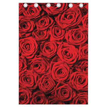 Red Rose Print Curtain