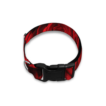 Red Rose Print Dog Collar
