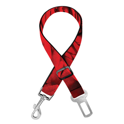 Red Rose Print Dog Seat Belt