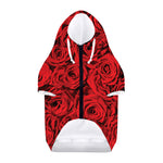 Red Rose Print Dog Zip Up Hoodie