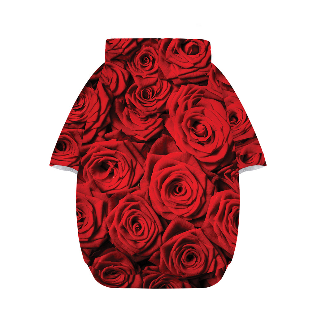 Red Rose Print Dog Zip Up Hoodie