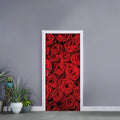 Red Rose Print Door Sticker