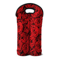 Red Rose Print Double Neoprene Wine Tote