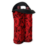 Red Rose Print Double Neoprene Wine Tote