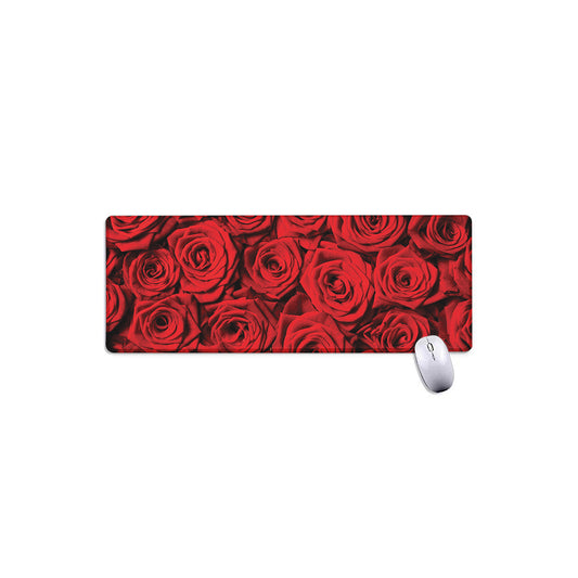 Red Rose Print Extended Mouse Pad