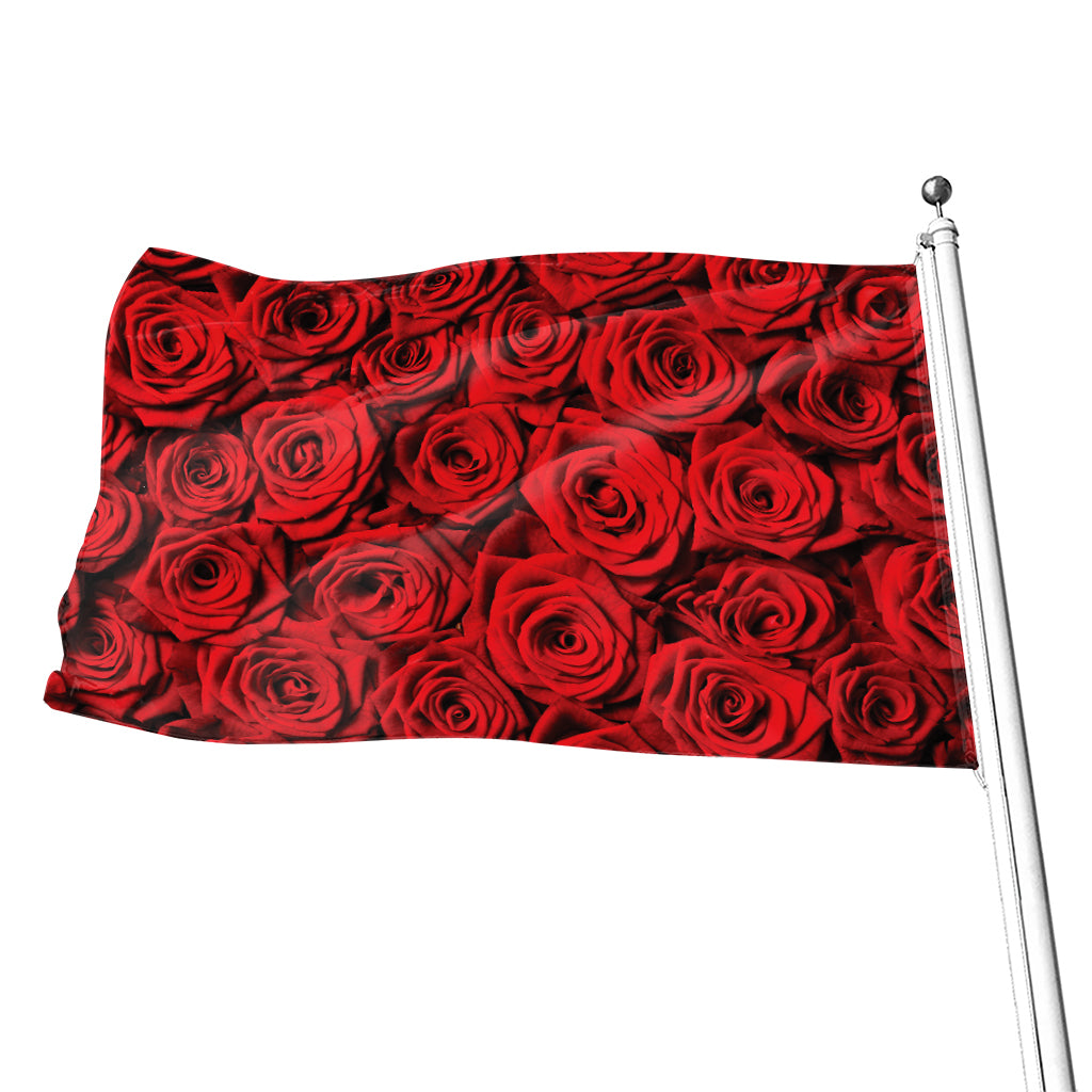 Red Rose Print Flag