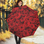 Red Rose Print Foldable Umbrella