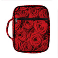 Red Rose Print Front Pocket Bible Bag