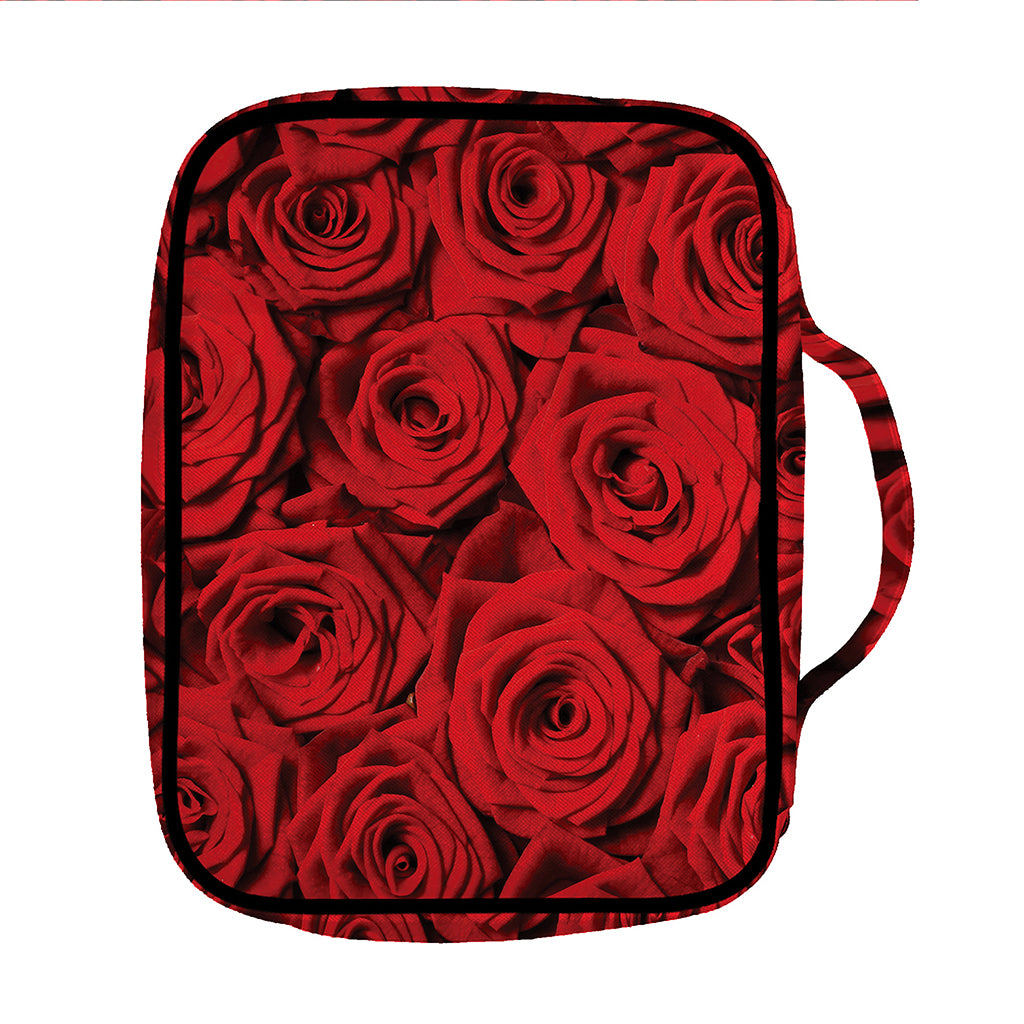Red Rose Print Front Pocket Bible Bag