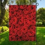 Red Rose Print Garden Flag