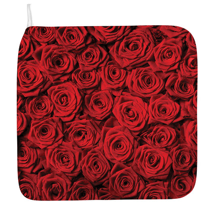Red Rose Print Hand Towel