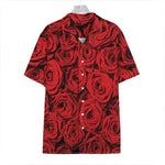 Red Rose Print Hawaiian Shirt