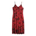 Red Rose Print Jersey Midi Cami Dress