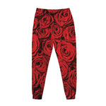 Red Rose Print Jogger Pants