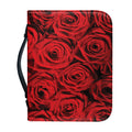 Red Rose Print Leather Bible Cover