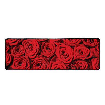 Red Rose Print Long Kitchen Mat
