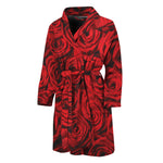 Red Rose Print Men's Bathrobe