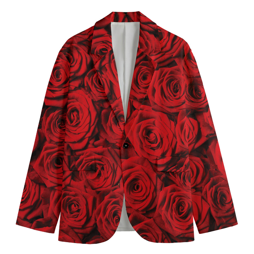 Red Rose Print Men's Blazer