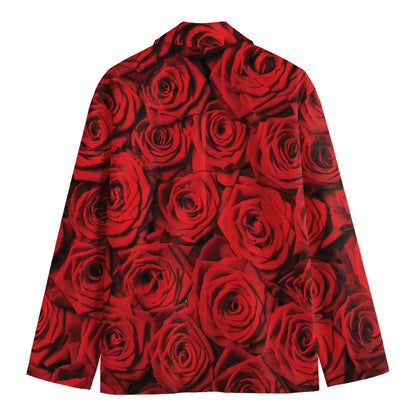Red Rose Print Men's Blazer