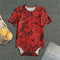 Red Rose Print Men's Bodysuit