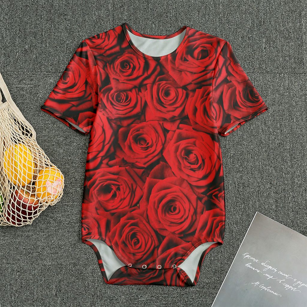 Red Rose Print Men's Bodysuit