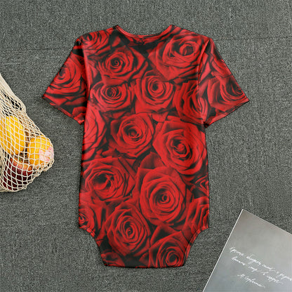 Red Rose Print Men's Bodysuit